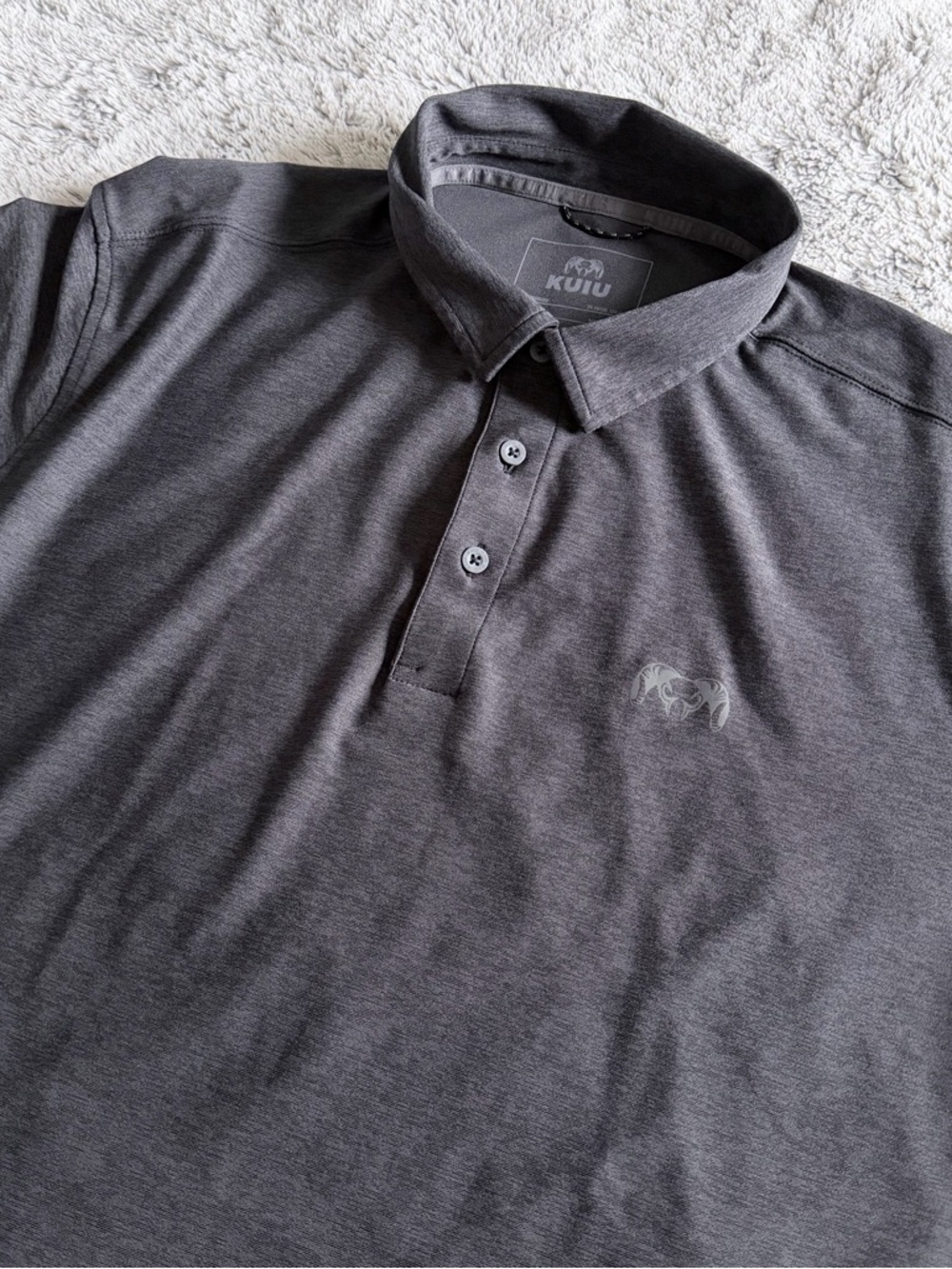 KUIU Performance Polo Shirt Men’s XL Heather Black Stretch Moisture Wick